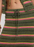 back view of model wearing Princess Polly Giulia Knit Maxi Skirt Green Multi Maxi 