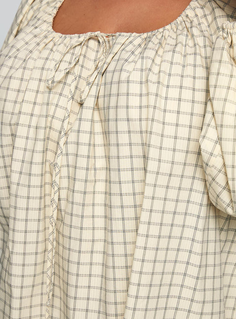 Preacher Playsuit White Check Curve