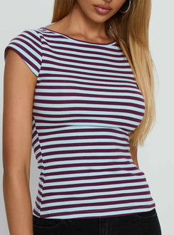 Drives Me Crazy Backless Top Blue Stripe