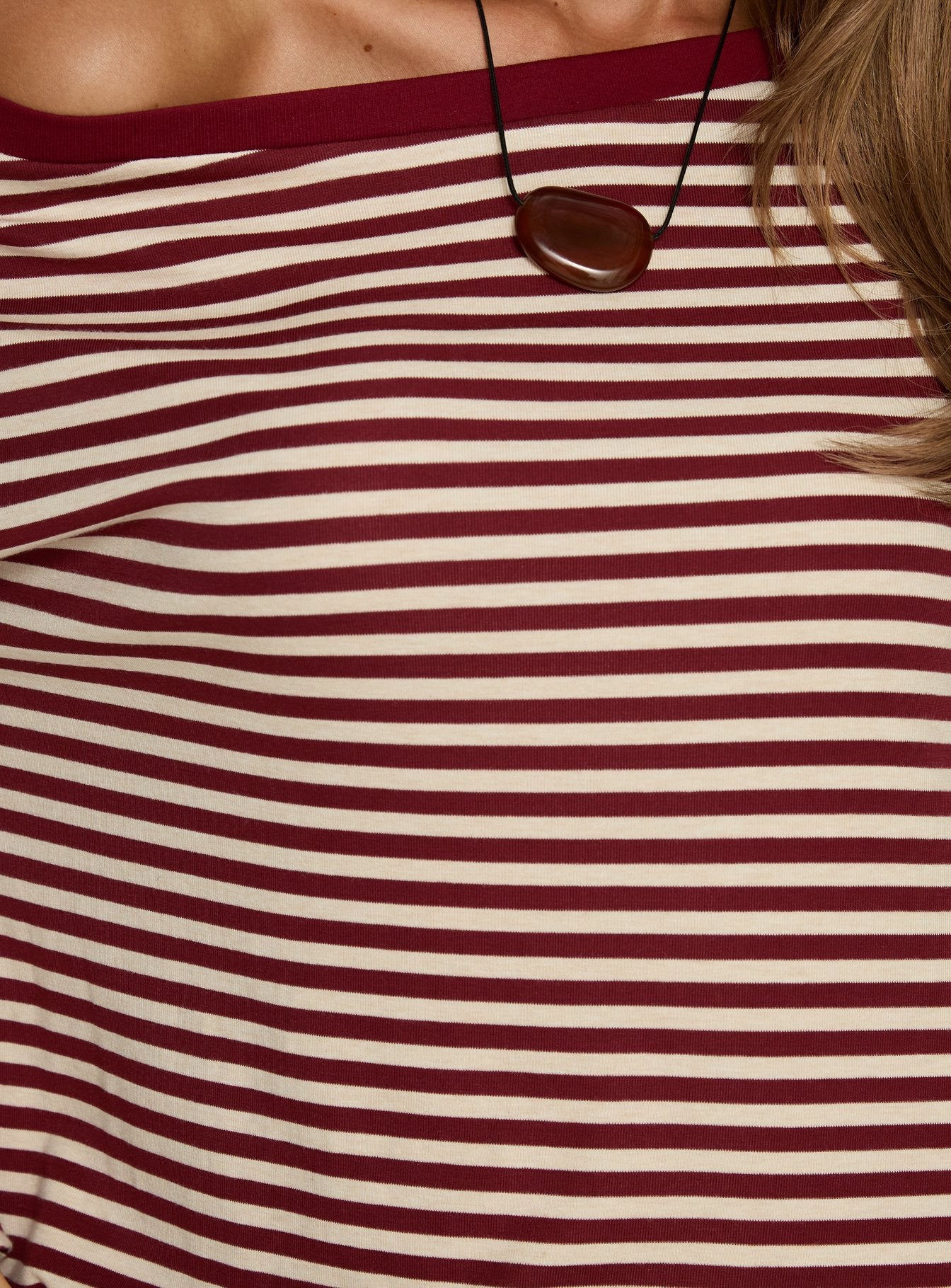 product Princess Polly Ralyssa Off Shoulder Long Sleeve Top Red Stripe Longline Jumpers 