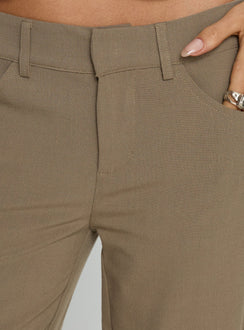 product Princess Polly Tunian Capri Tailored Pants Taupe Mid Rise Pants 