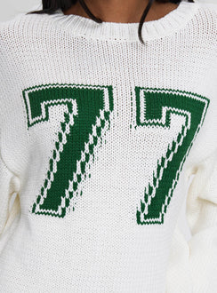 product Princess Polly Summer 77 Knit Sweater White / Green 