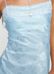 Princess Polly Square Neck  Quanah Bias Cut Mini Dress Blue