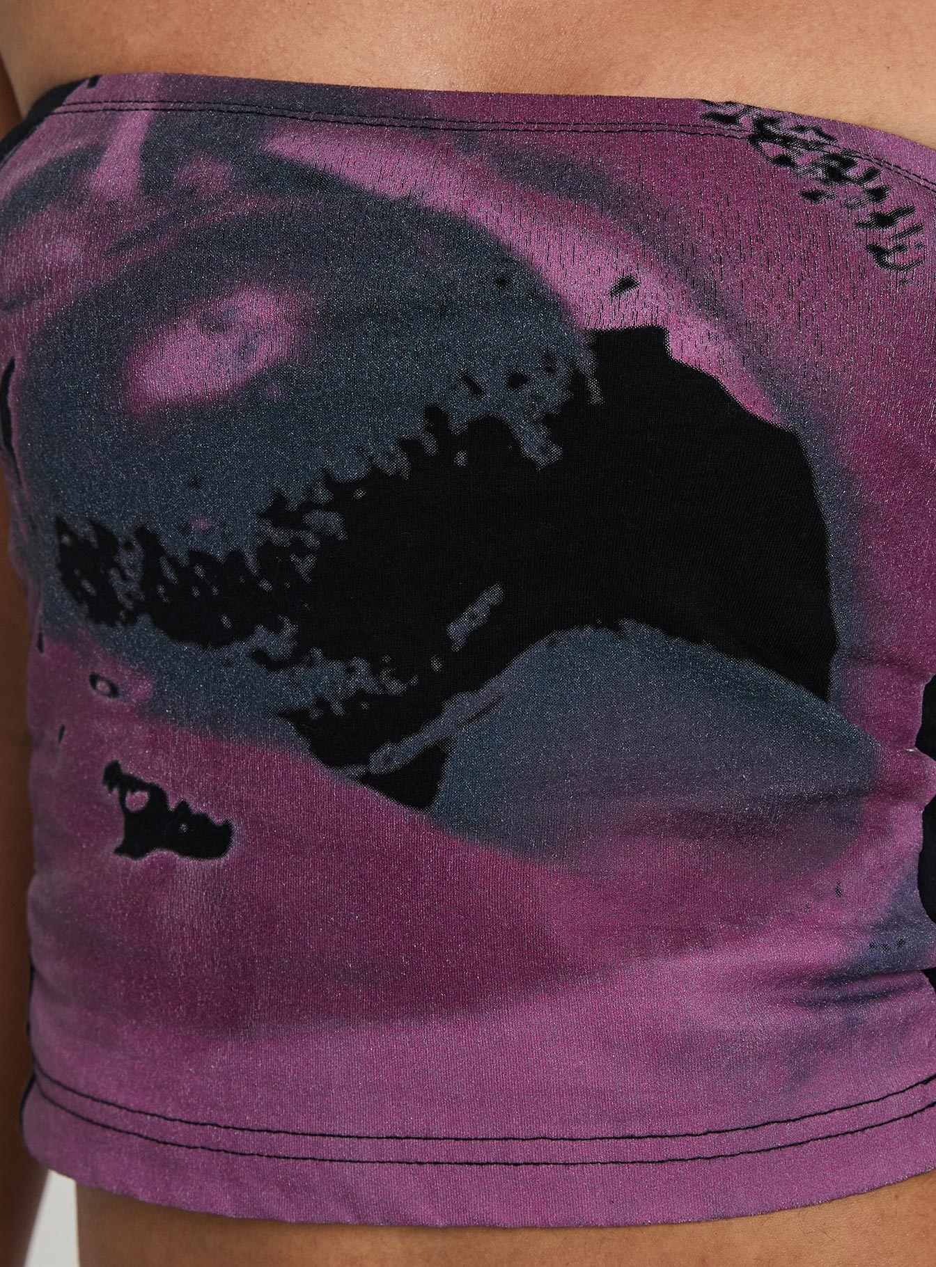 back view of model wearing Princess Polly Cherry Lips Tube Top Multi Sleeveless straight 