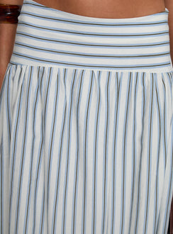 back view of model wearing Princess Polly Find Your Love Flowy Maxi Skirt White Maxi 