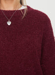 product Princess Polly Niomie Knit Sweater Burgundy Long 