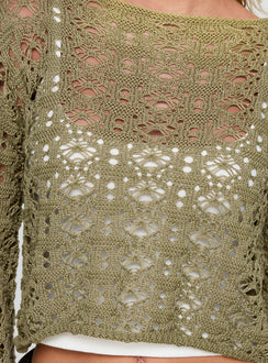 product Princess Polly Birdena Sweater Green Cropped 