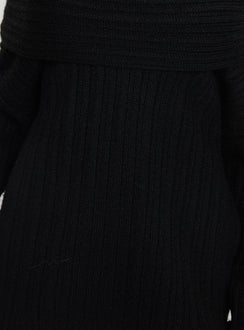product Princess Polly Snowie Off Shoulder Knit Sweater Black Long 