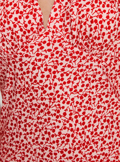 product Princess Polly Danielo Maxi Dress Red Floral Plunger 