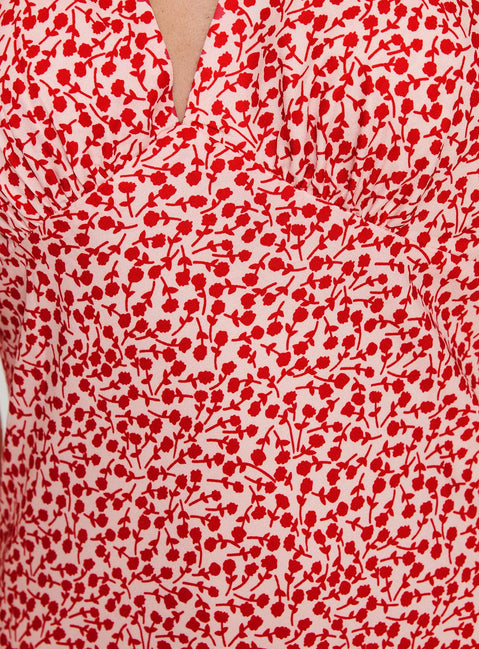 product Princess Polly Danielo Maxi Dress Red Floral Plunger 