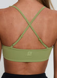 Finish Line Active Cross Back Top Green