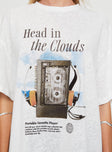 Cloud Cassette Oversized Tee White