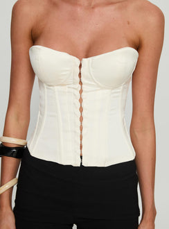 Afelia Strapless Corset Top Cream