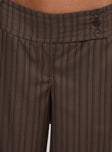 product Princess Polly Cedars Low Rise Pant Brown Stripe Low Rise Pants 