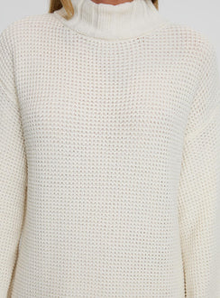 product Princess Polly Tarin Knit Mini Dress Cream High Neck 