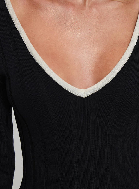 product Princess Polly Claira Long Sleeve Maxi Dress Black Plunger 