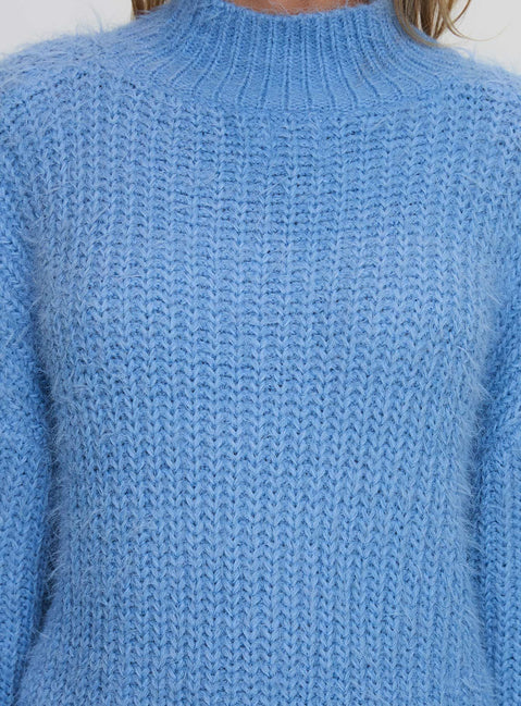 product Princess Polly Gavelston Crew Neck Waffle Sweater Blue Long 