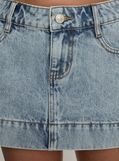 product Princess Polly Warna Low Rise Denim Mini Skirt Light Blue Wash Mini Skirts Skirts 
