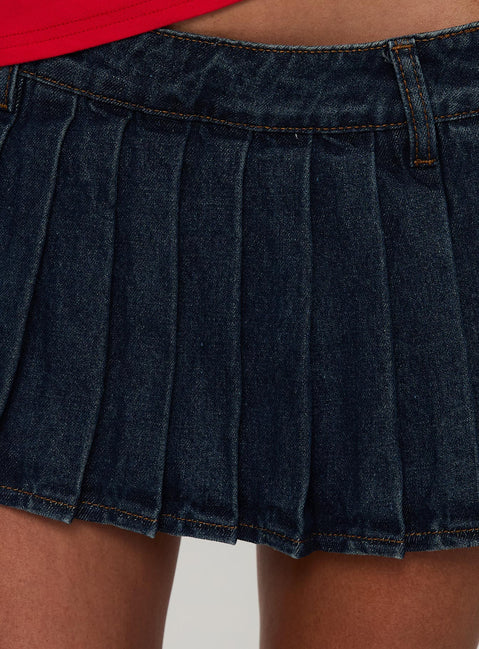 product Princess Polly Rider Mini Skort Indigo High Waisted Shorts 