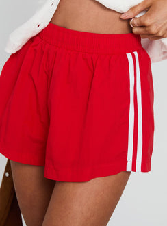 Borderline Track Short Red / White