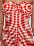 Double Date Mini Dress Red Gingham