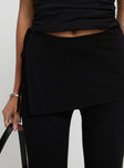 side view of model wearing Princess Polly Shoal Pants Black High Waisted Pants 