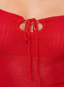 product Princess Polly Tyren Top Red Full Sleeves Square Neck 