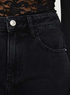 product Princess Polly Cabarita Lounge Denim Jeans Washed Black High Waisted 