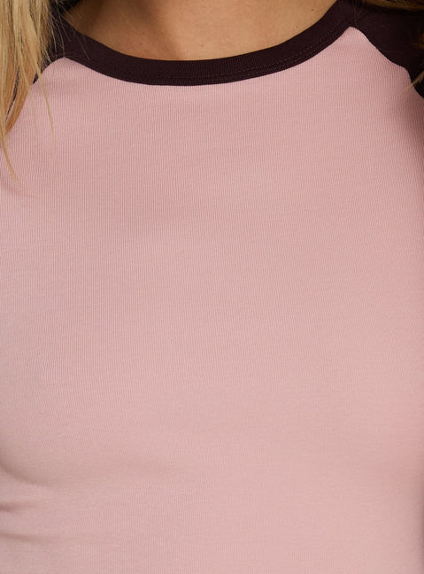 Kikkie 3/4-Arm Raglan Rosa / Pflaume