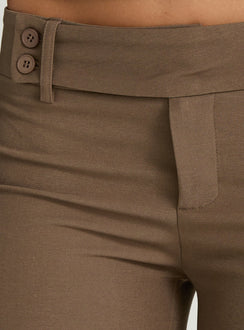 Jordanna Belted Straight Trousers Brown