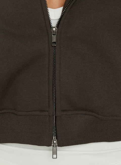 Featuring the Zellah Double Ended Zipper Hoodie Iron Grey womens-jumpers with oversized fit and short length front view of model wearing Princess Polly