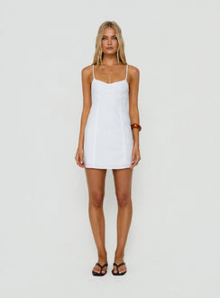 Alidea Gathered Bust Mini Dress White