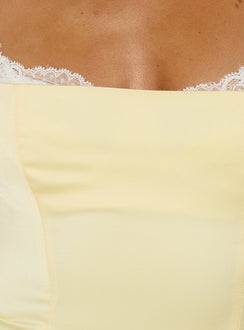 Renaissance Satin Corset Top Lemon