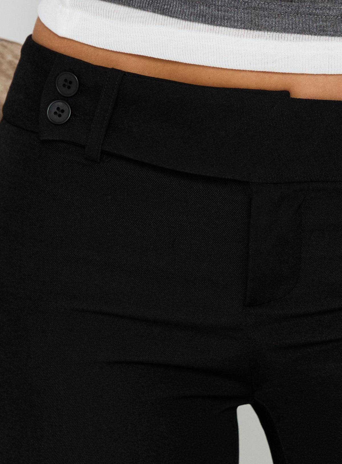 Jordanna Belted Straight Trousers Black