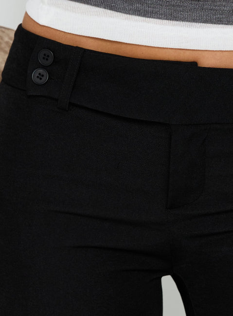 Jordanna Belted Straight Trousers Black