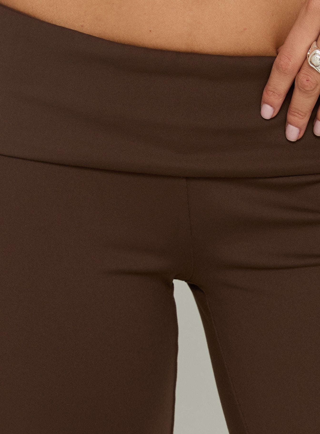 Daily Define Foldover Waist Pants Brown