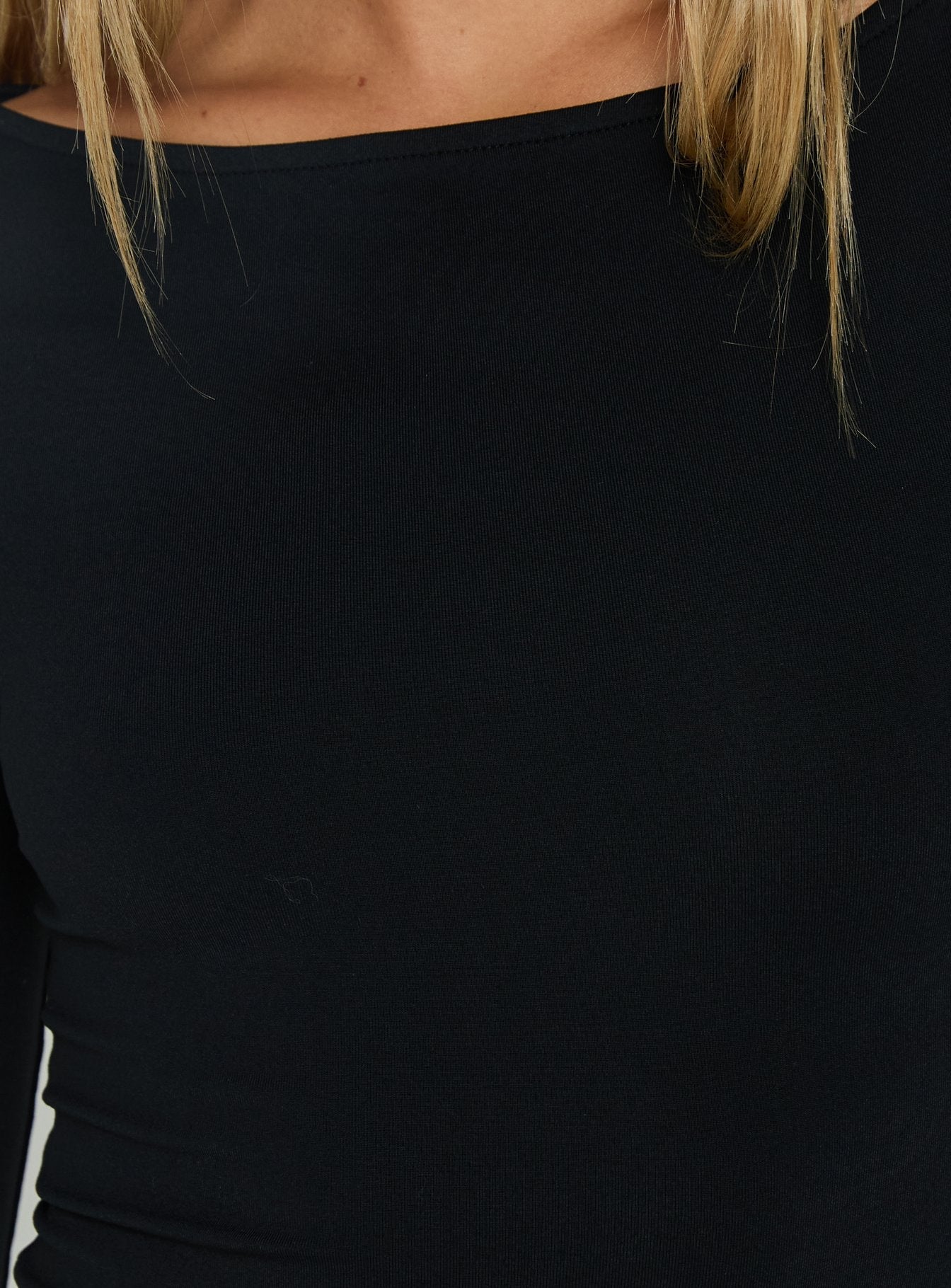 Daily Define Boatneck 3/4 Sleeve Top Black