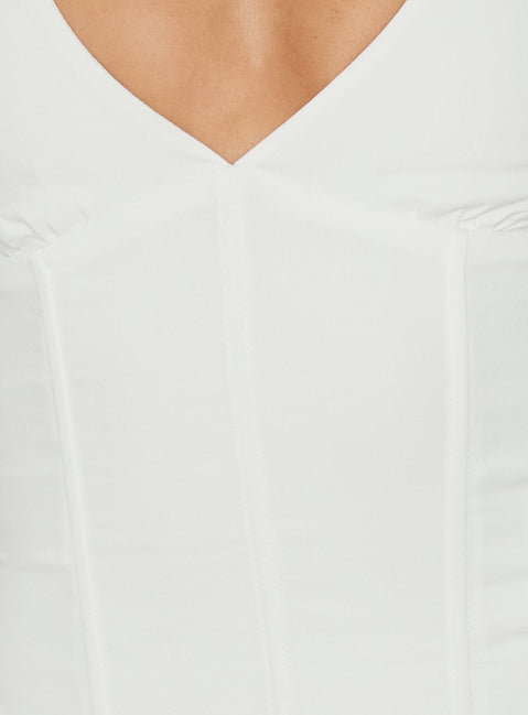 Sherah Neckholder-Korsett-Top Weiß