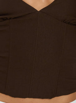Sherah Halter Neck Korsett-Top Braun