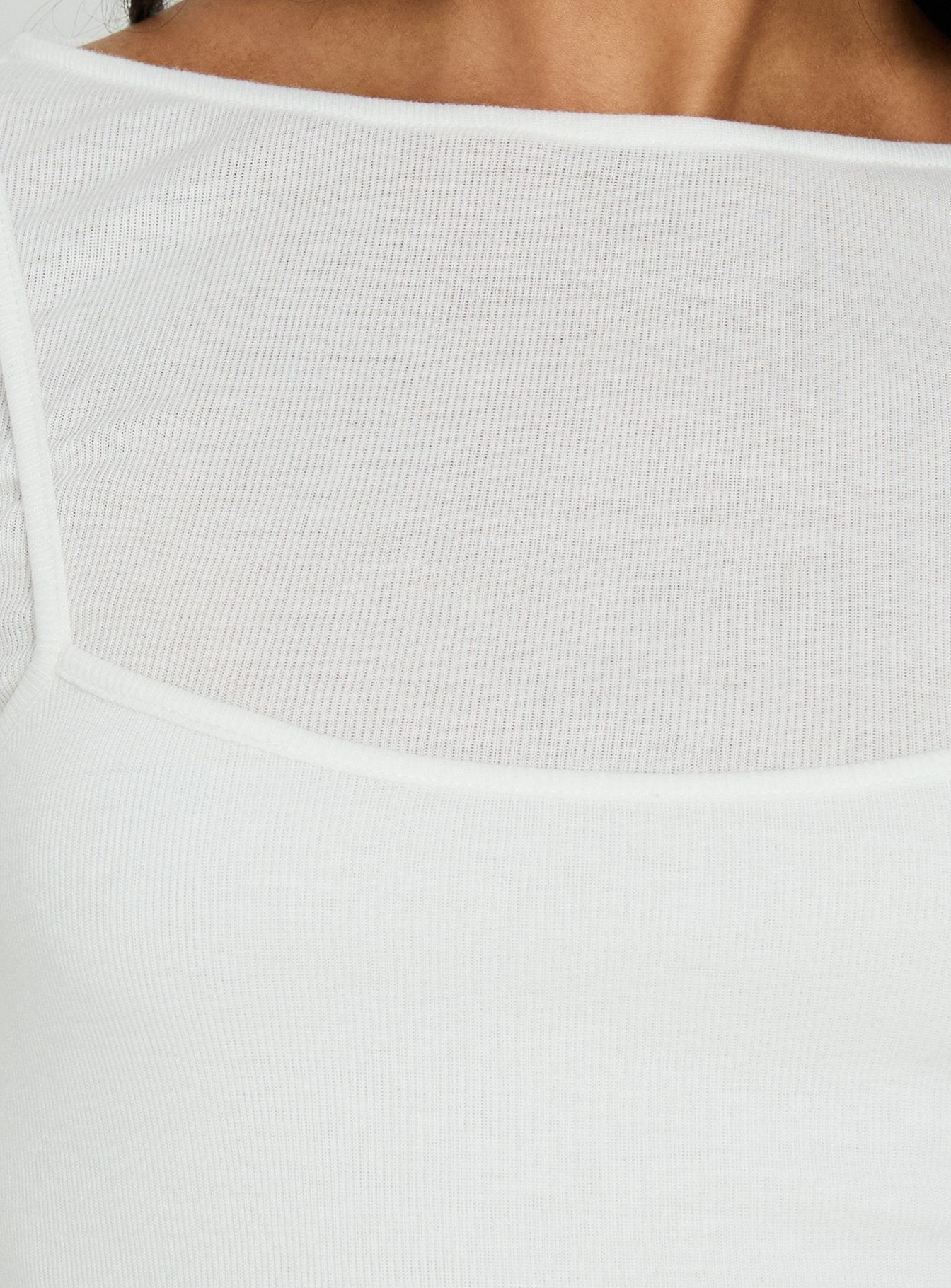 Isibella Layered Long Sleeve Top White