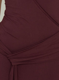 So Major Draped A-Linien Maxikleid Pflaume