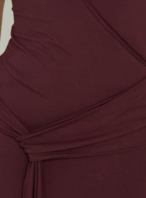 So Major Draped A-Linien Maxikleid Pflaume