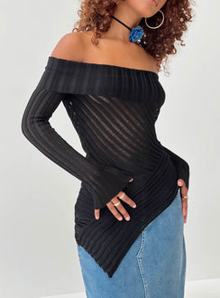 Cloud Sweater Black Princess Polly  Cropped 