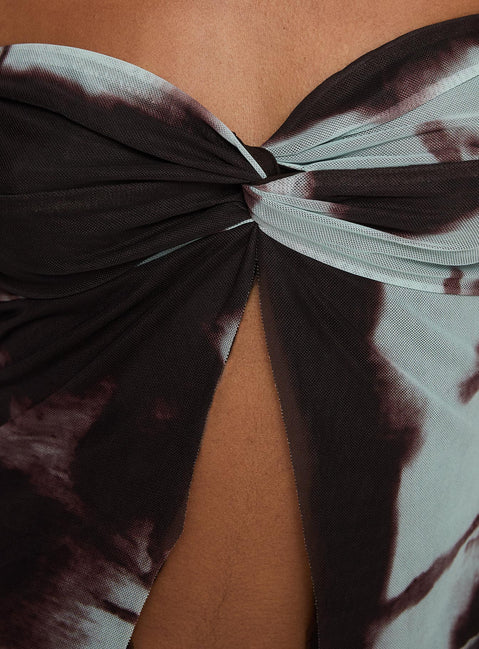 back view of model wearing Princess Polly Thalara Strapless Top Multi Sleeveless Sweetheart 