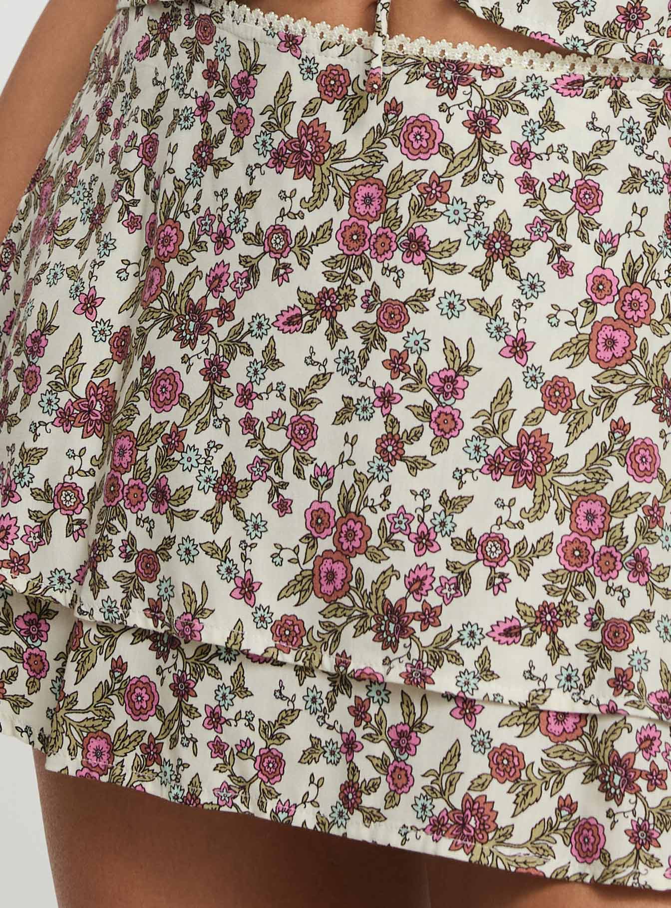   front view of model wearing Princess Polly Luiso Mini Skirt Multi Mini Skirts 