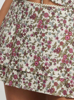   front view of model wearing Princess Polly Luiso Mini Skirt Multi Mini Skirts 