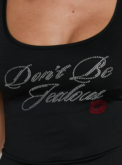 Don't Be Jealous Graphic Tank Top Black