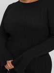 Mayok Long Sleeve Mini Dress Black Curve