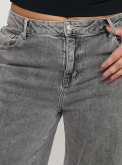 product Princess Polly Wolfie High Rise Wide Leg Slouchy Jeans Steel Curve High Waisted 