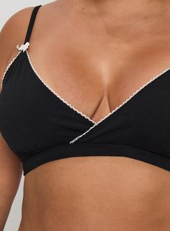 Slumber Jersey Sleep Bralette Black Curve